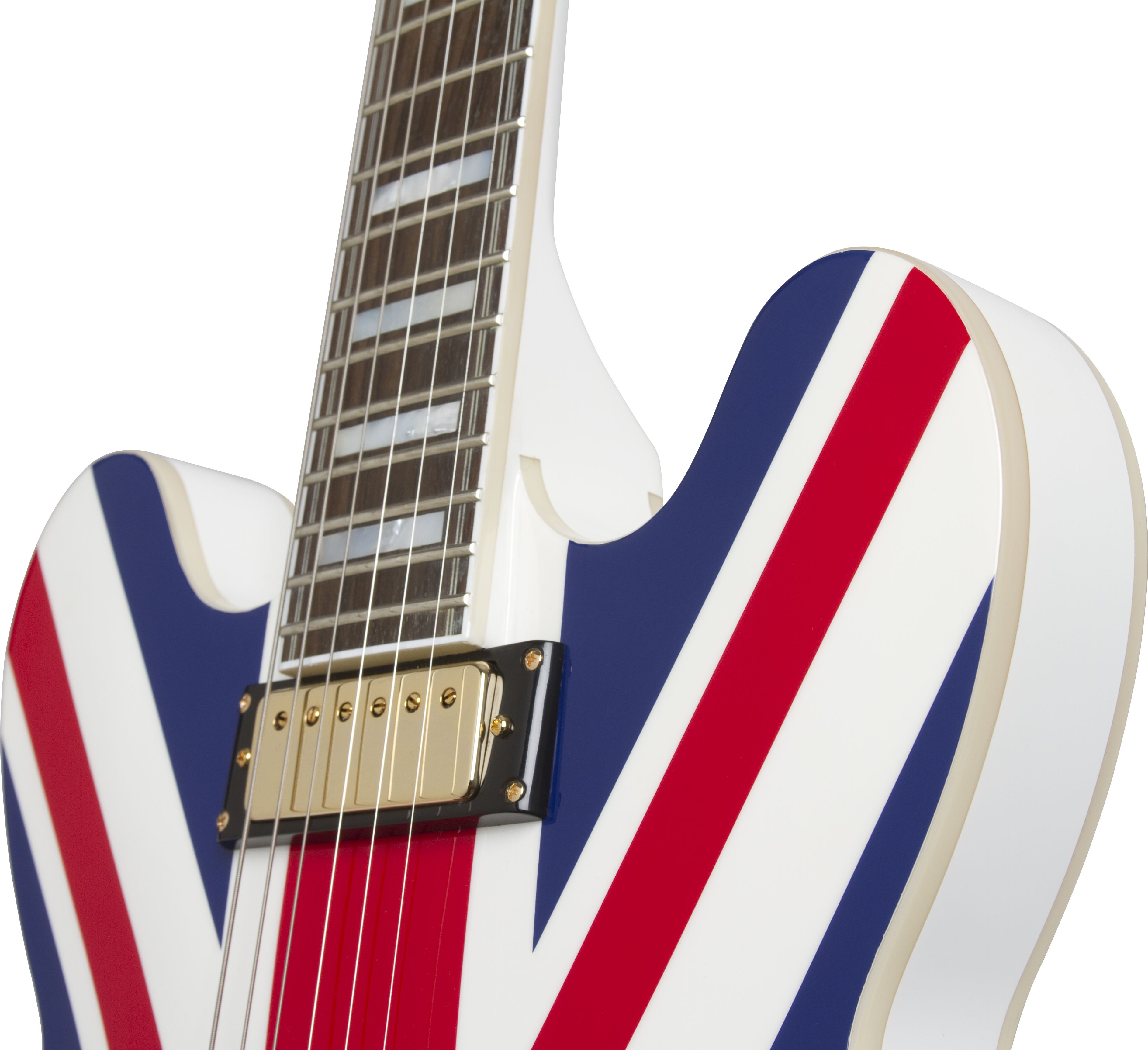 Une Guitare Électrique Classique Avec Le Drapeau De L'Union Jack