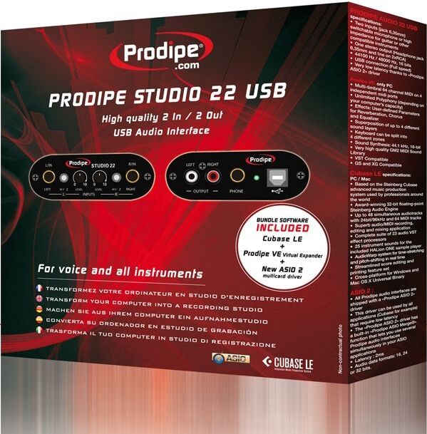 Interfaces audio-midi Interface audio USB Studio 22 + Prodipe